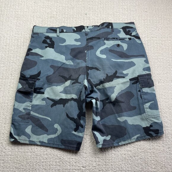 VTG Big Al Military Blue Camo Cargo Shorts Size 42 Baggy Y2K Skater Canada Made* - Picture 13 of 16